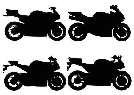 Motorcycles in a set. Vector image.のイラスト素材