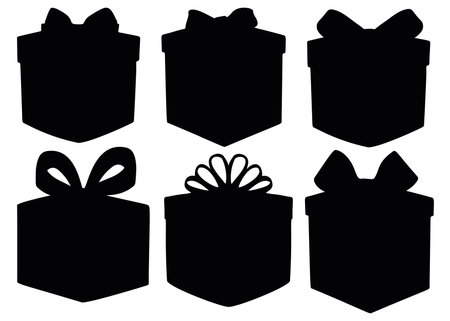 Gift boxes with a bow in a set.のイラスト素材