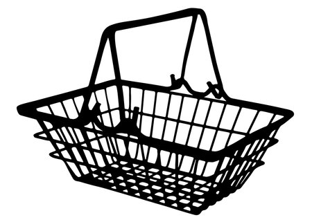 Shopping basket for buying groceries and other items.のイラスト素材