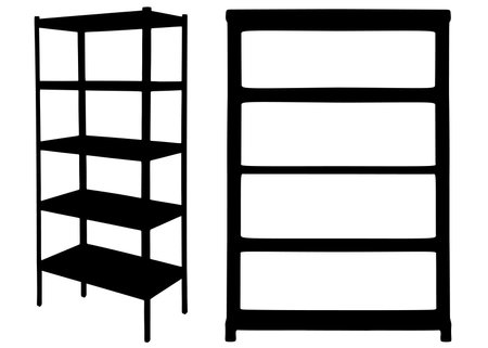High storage racks in 5 tiers in a set.のイラスト素材