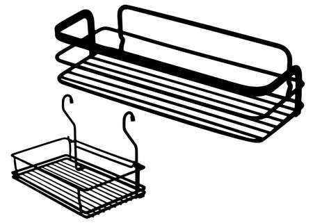 Small wall mounted bathroom shelves included.のイラスト素材