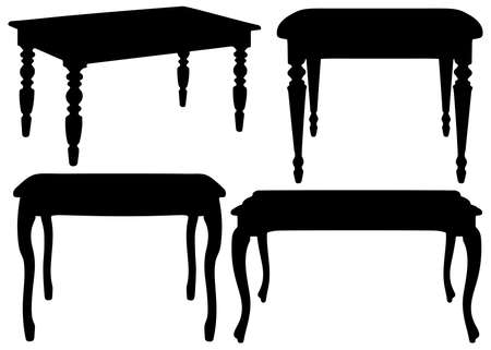 Tables for the kitchen and living room in the set.のイラスト素材