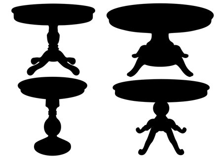 Round table for the living room, set.のイラスト素材