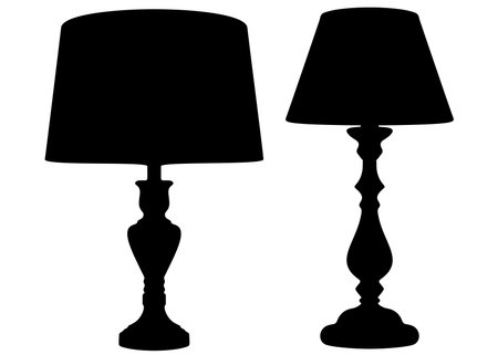 Beautiful lamps in a set for the table. Vector image.のイラスト素材