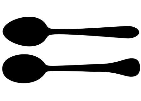 Kitchen spoons in a set. Vector image.のイラスト素材
