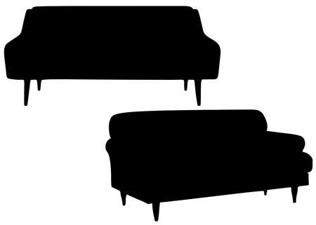 Large and soft sofas in the set.のイラスト素材