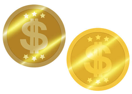 Money in the form of gold coins. Vector image.のイラスト素材