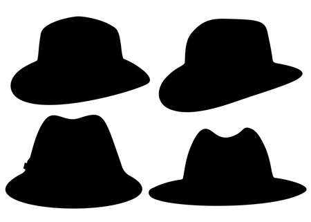 Mens hats in a set. Vector image.のイラスト素材