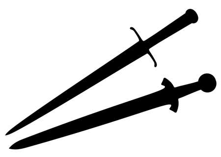 Knight swords included. Vector image.のイラスト素材