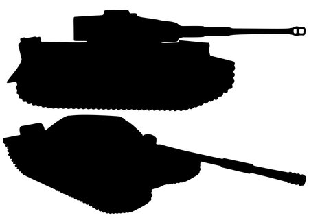 Military tanks in a set. Vector image.のイラスト素材