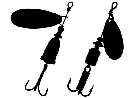 A set of predatory fish bait. Vector image.のイラスト素材