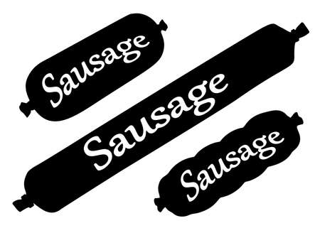 Sausage design in the set. Vector image.のイラスト素材