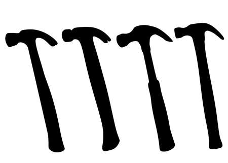 Set of household hammers. Vector image.のイラスト素材