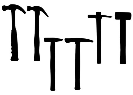 Big and small hammers included. Vector image.のイラスト素材