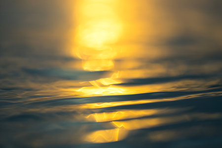 Motion blur abstract water background in trendy colors 2021. Gray and Yellowの写真素材