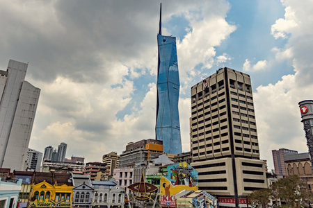 View of Merdeka 118 tower from Kuala Lumpur central market Malaysia