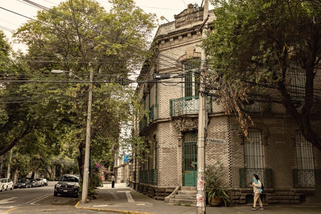 Colonial house in Roma Norte Mexico area, Mexico cityのeditorial素材