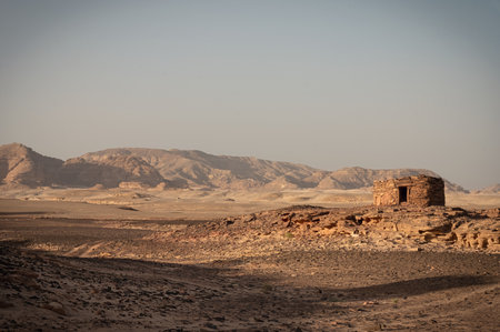 Ancient Nawamis town in Sinai desert, Egyptの写真素材