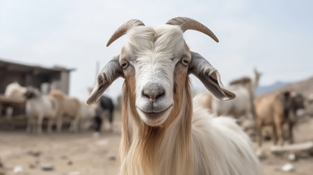 Goat portrait close upの素材