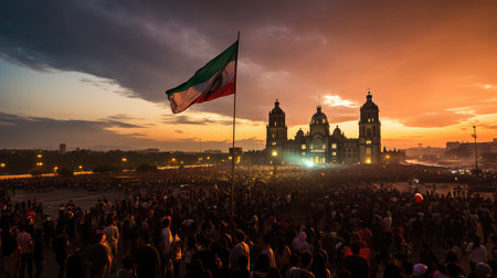 Mexican flag Independence dayの素材