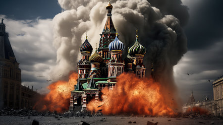 Moscow burning fire explosionの素材