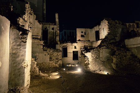 Archeological site in Jeddah old town Unesco world heritage site Saudi Arabiaのeditorial素材