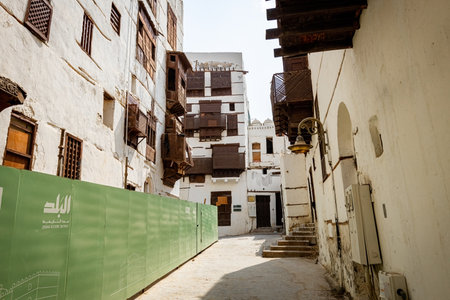 Archeological site in Jeddah old town Unesco world heritage site Saudi Arabiaのeditorial素材