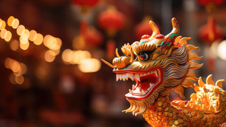 Chinese dragon sculpture in the chinese temple Chinaの素材
