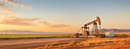 Oil derrick in the fieldの素材