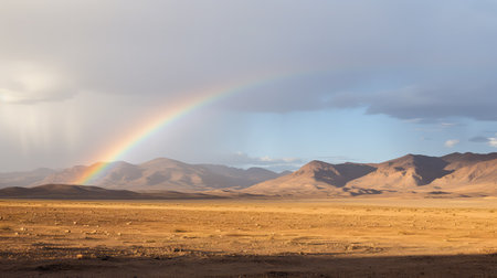 Rainbow in the desert sunny dayの素材
