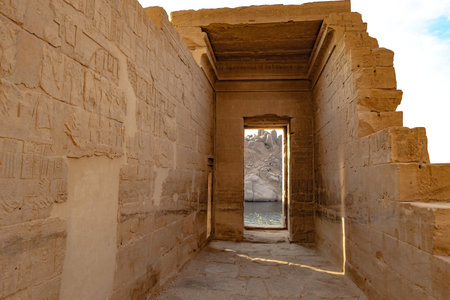 Details of Philae temple in Aswan Upper Egypt
