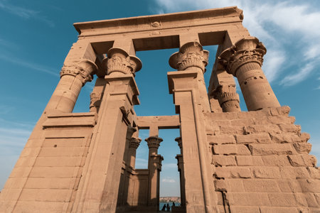 Trajan's Kiosk Philae temple in Aswan Upper Egyptのeditorial素材