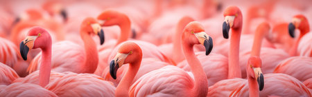 Pink flamingoes backgroundの素材