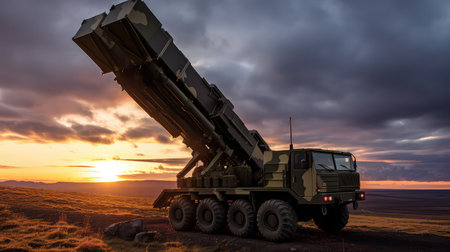 Patriot air defense system in the fieldの素材