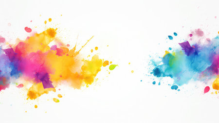 Bright and colorful Happy Holi banner postcard templateの素材