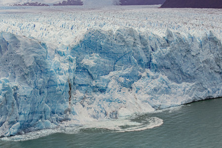 Perito Moreno Glacier in Los Glaciers National Park in Patagonia, Argentina. Blue ice Glacier, ancient ice, El Calafate, Patagoniaの写真素材