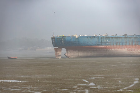 Ship breaking yard in Bangladesh Chittagongの写真素材