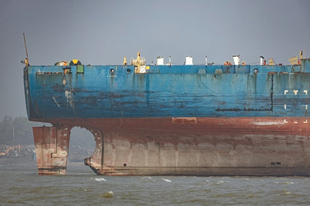 Ship breaking yard in Bangladesh Chittagongの写真素材
