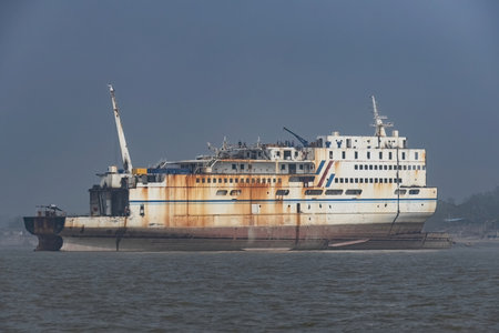 Ship breaking yard in Bangladesh Chittagongの写真素材