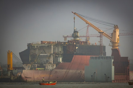 Ship breaking yard in Bangladesh Chittagongのeditorial素材