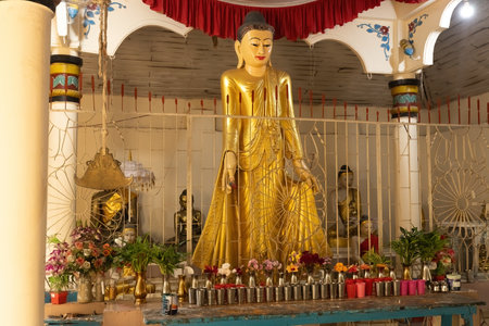 Buddhist temple details in Cox's Bazar district close to the Myanmar border in Bangladeshのeditorial素材
