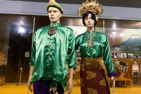 Traditional Sabah costumes in the Sabah State Museum Malaysiaのeditorial素材
