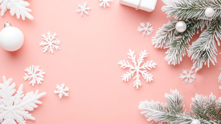 Minimalistic winter sales mockup with a subtle Christmas atmosphere emphasizing seasonal sales with modern design including simple festive Christmas and New year elementsの素材
