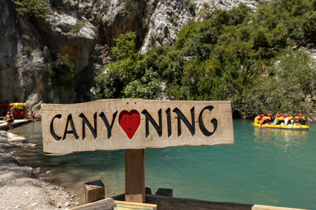 Rafting in the Goynuk canyon in Antalia region in Turkeyの写真素材
