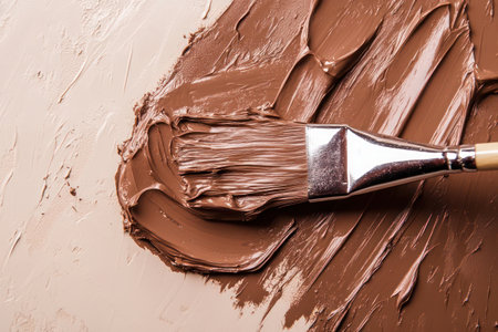 Paint brush strokes on the wall Mocha Mousse colored imageの素材