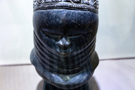 Old African wooden mask used for tribal dance and rituals in african countries like Senegal, Congo,...