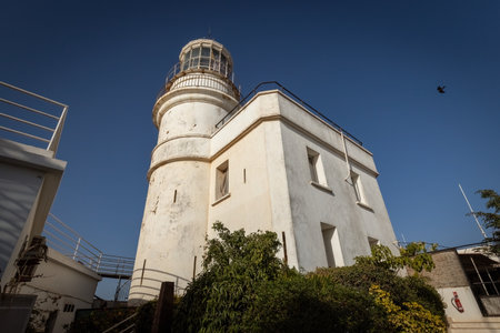 Phare des Mamelles lighthouse in the Dakar city downtown Senegalのeditorial素材