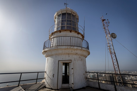 Phare des Mamelles lighthouse in the Dakar city downtown Senegalのeditorial素材