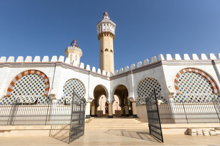 Outside view architecture details of Touba Mosque in Touba Senegalのeditorial素材