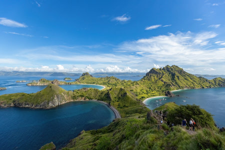 Padar island aerial view from the viewpoint Labuan Bajo Indonesiaの写真素材